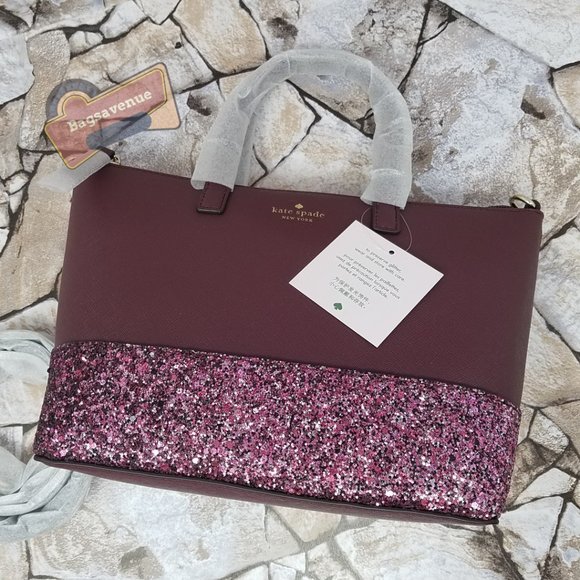 #bagsavenue Ina Saffiano PVC Cherrywood Burgundy Satchel Crossbody Kate Spade - Picture 4 of 13